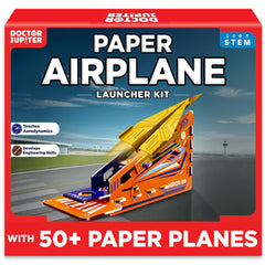 Doctor Jupiter Paper Airplane Book Kit launcher in action for quick flights.