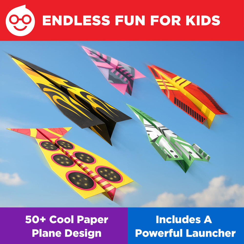 Doctor Jupiter Paper Airplane Book Kit displays five plane designs for creative folding and testing flight.