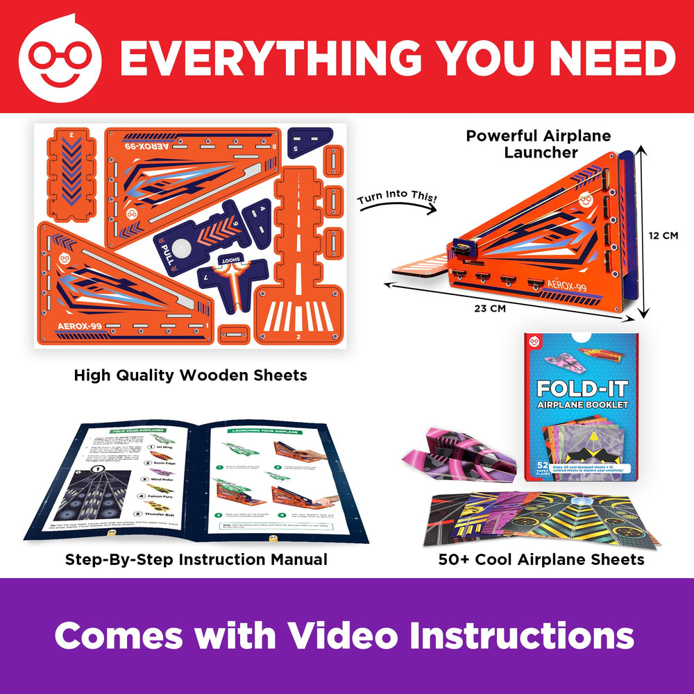 Doctor Jupiter Paper Airplane Book Kit QR video guide aids quick, safe assembly.