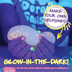 Doctor Squish glow slime powder adds radiant color under lights