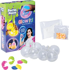 Doctor Squish neon refill pack with glow-ready components for vibrant night-time squishies