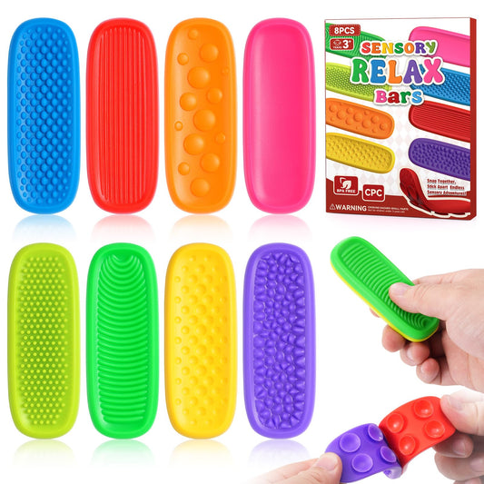 Dododol 8-pack sensory strips on desk for tactile focus.