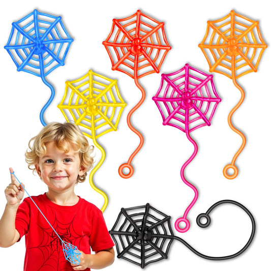 DODOLOL sticky hands spider web 30pc set ideal as classroom prizes and party favors.