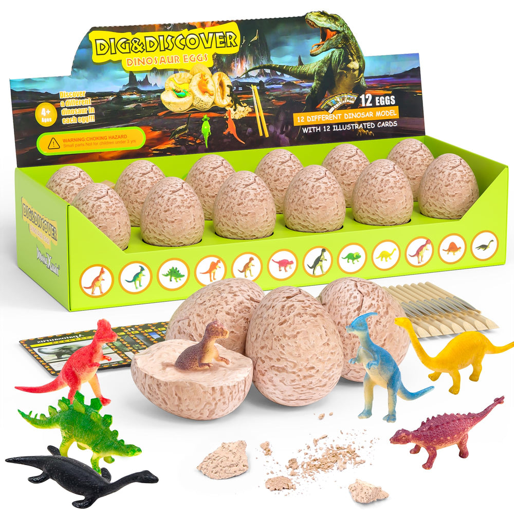 DoDoMagxanadu Dino Eggs Dig Kit packaging makes a ready gift for dinosaur-loving kids