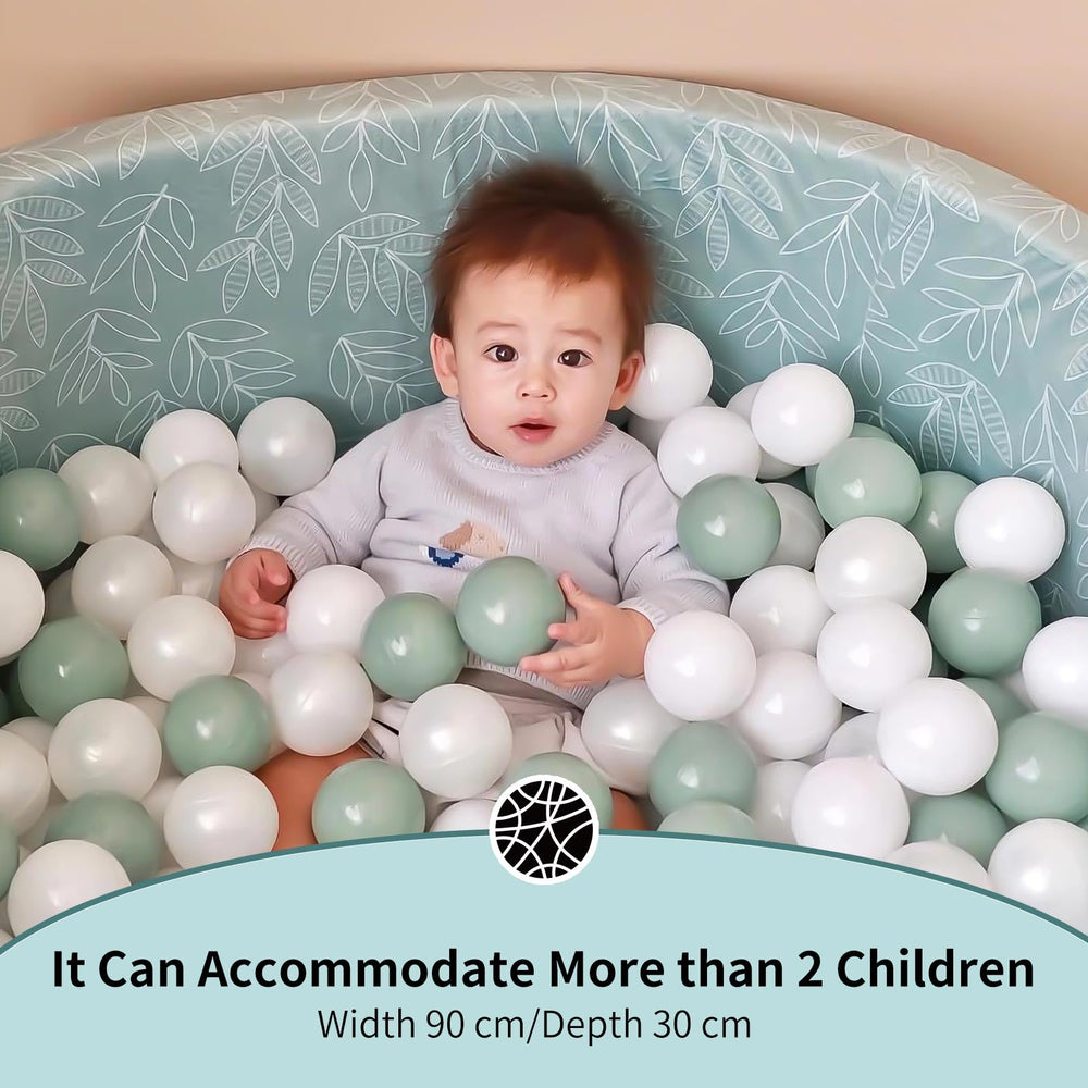 Close-up of soft velvet cover on Dodozen ball pit for gentle skin comfort.