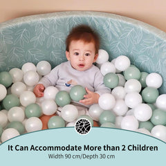 Close-up of soft velvet cover on Dodozen ball pit for gentle skin comfort.
