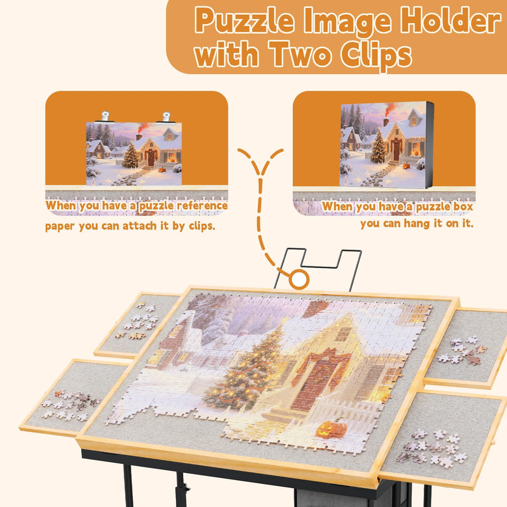Doerpuz table suitable for up to 1500-piece puzzles during focused sessions.