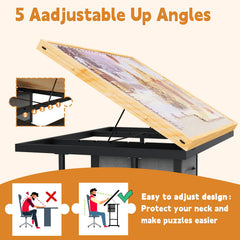 Doerpuz puzzle table with wheels for easy repositioning during sessions.