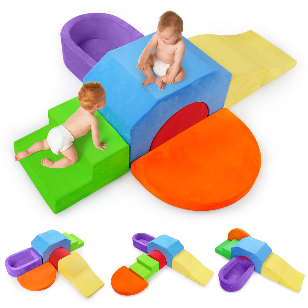Dogern 6-piece soft foam climbing blocks set with safe edges for indoor toddler play.