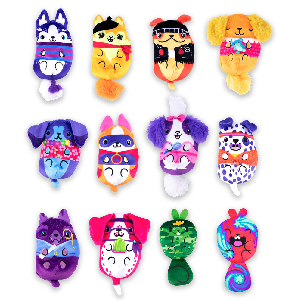 Dogs vs Squirls mystery bag plush squirrel, soft fidget toy for focus and calm moments.