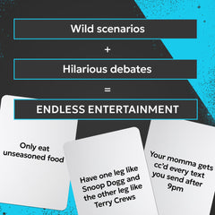 Doin' The Most Hood You Rather game night scene inviting friends to debate and laugh.