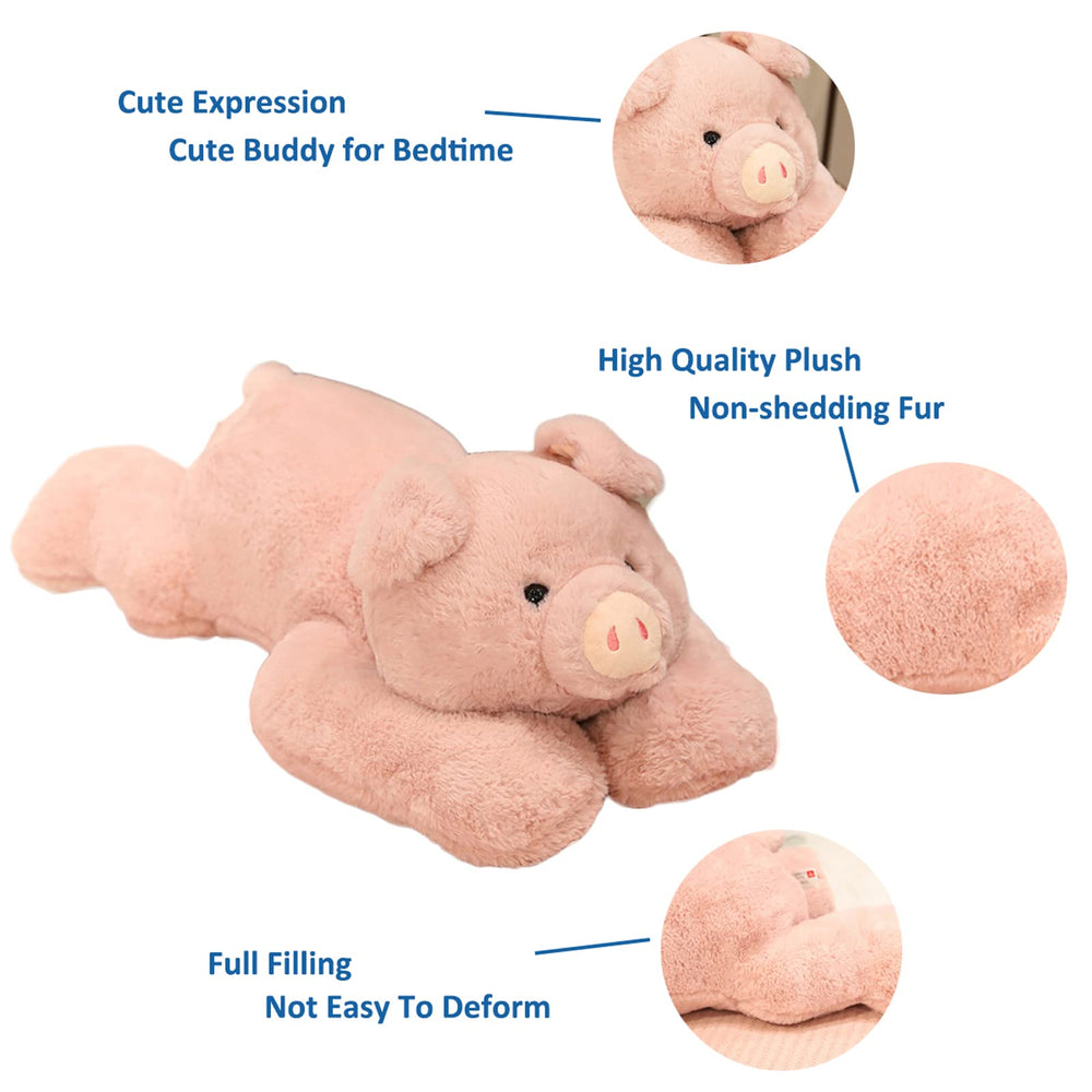 Doireum weighted pig plush fabric closeup highlights plush texture and craftsmanship