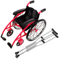 DOITOOL mini wheelchair prop with realistic detailing for lifelike dollhouse displays.