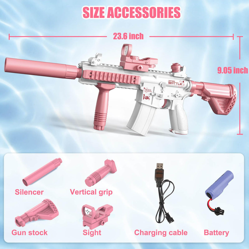 Dolanus electric water gun being assembled for use