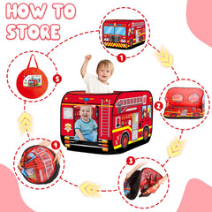 Dolanus Fire Truck Play Tent breathable windows promote fresh air during play.