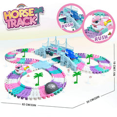 Dolanus Kids Race Playset encourages sharing and cooperative play.