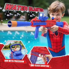 Dolanus water gun with universal inlet connects to bottles for extra water.