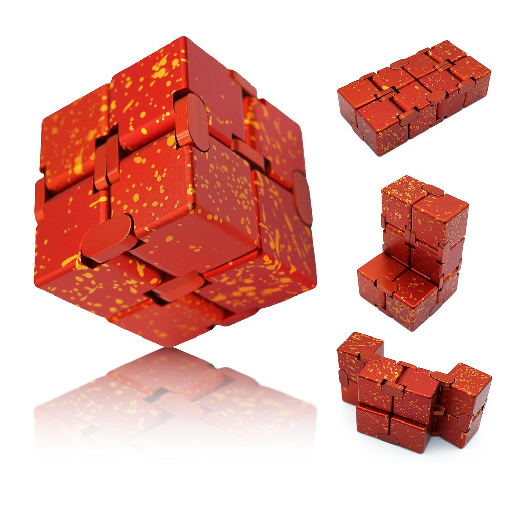 DOLASEV Infinity Cube Metal in hand, a tactile fidget for focus and calm.