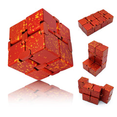 DOLASEV Infinity Cube Metal in hand, a tactile fidget for focus and calm.