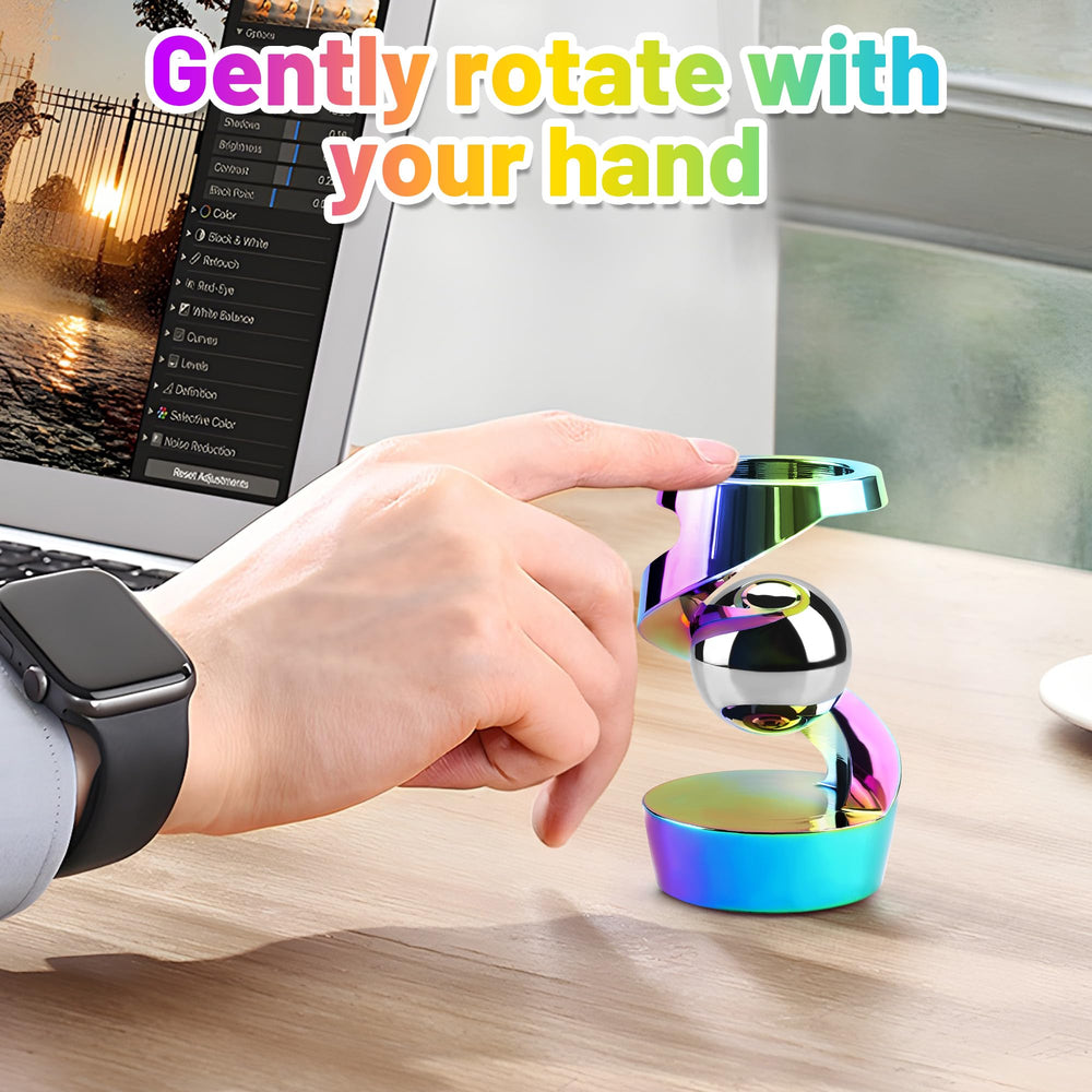 DOLASEV kinetic desk toy office desk setup demonstrates distraction-free focus.