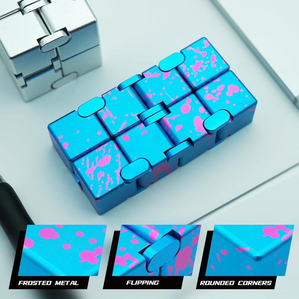 Dolasev Infinity Cube with carrying case, portable desk companion for on-the-go focus