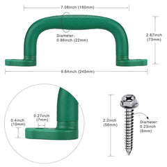 Dolibest safety handle in green on bunk bed ladder enhances climbing safety.
