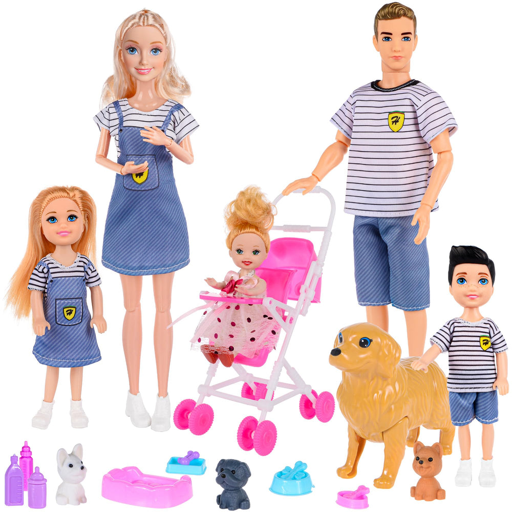 Dollbie dolls family playset with pregnant mom and baby for nurturing storytelling.
