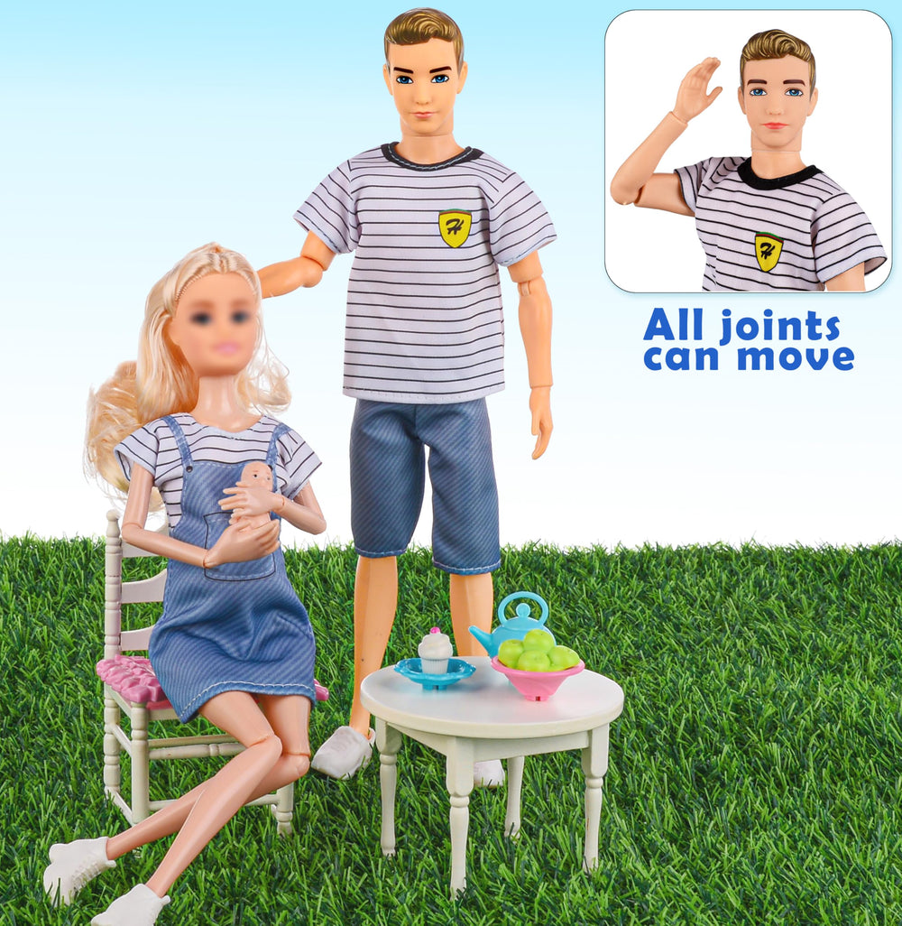 Dollbie dolls family playset puppies and dog support pet care play.