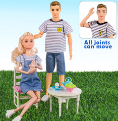 Dollbie dolls family playset puppies and dog support pet care play.