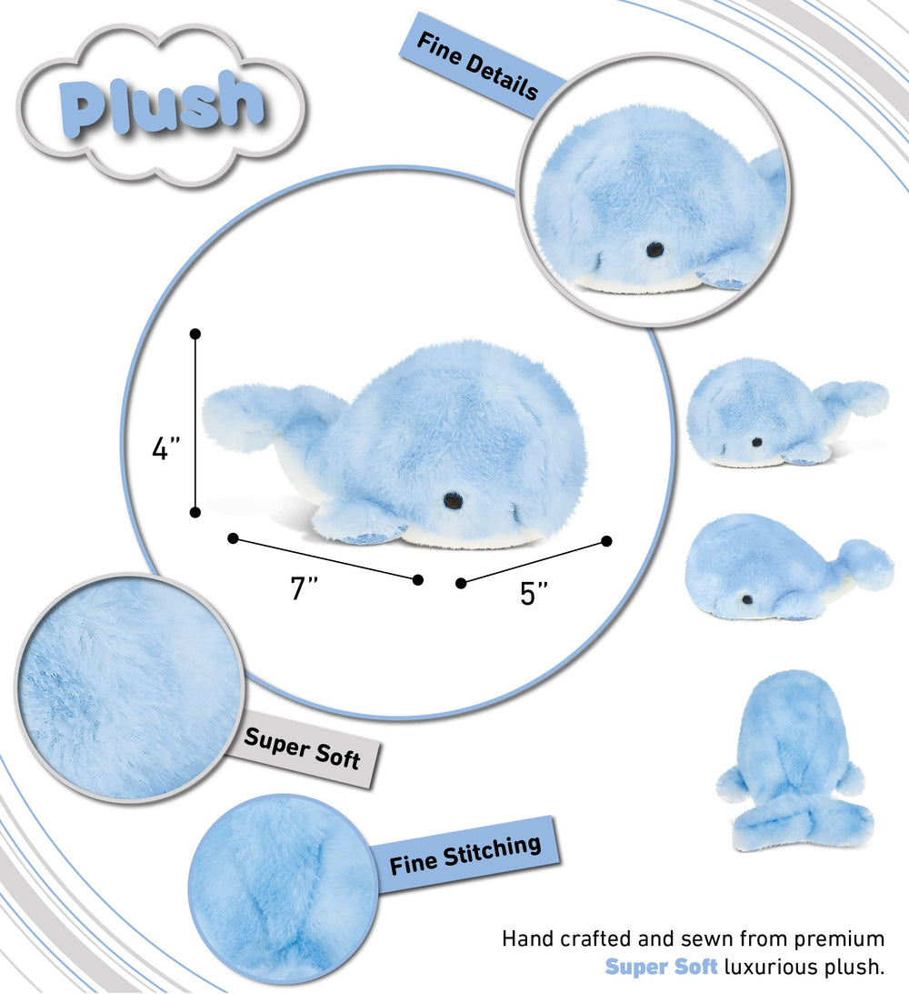 DolliBu Blue Whale flippers and tail detail for lifelike charm