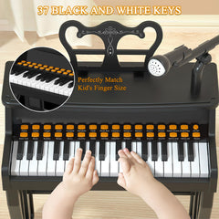 Dollox piano with microphone for singing along during play.