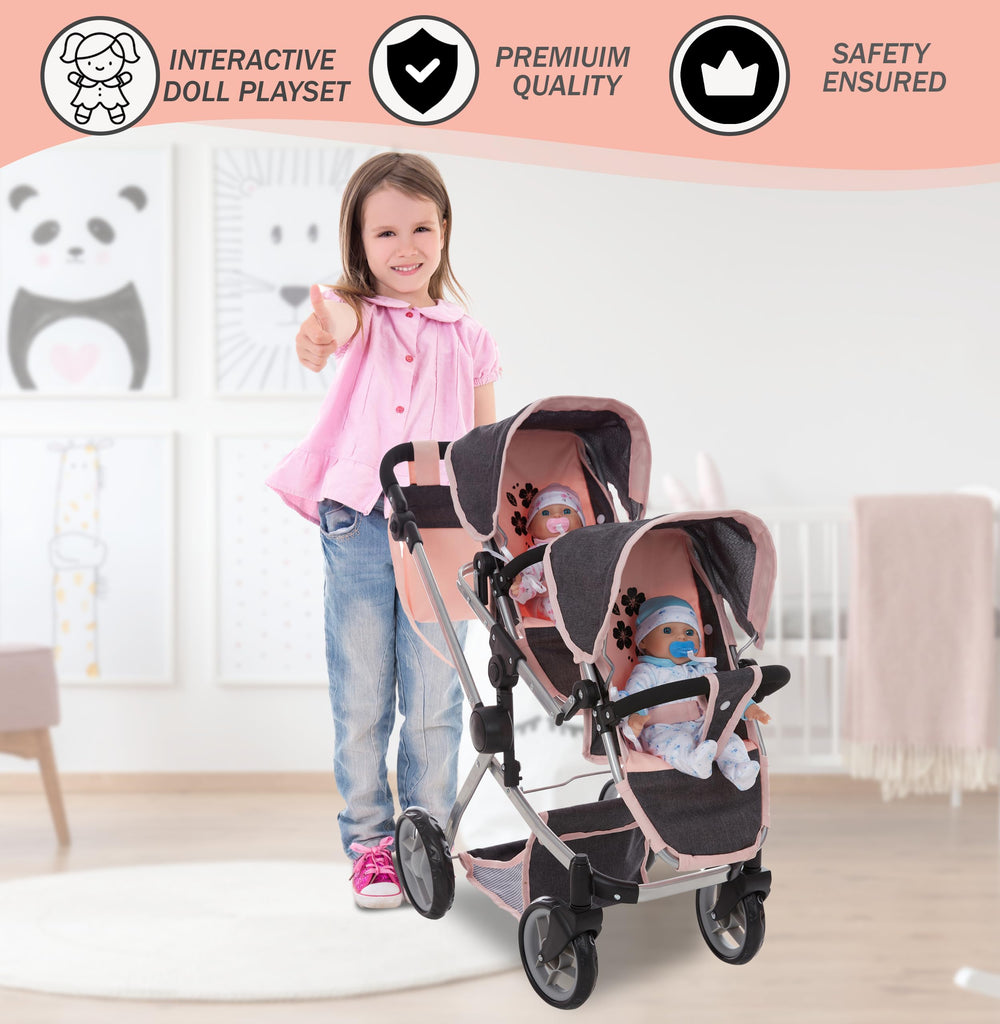 Dolls To Play fits 12-18 inch dolls for versatile pretend play.