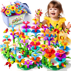 Doloowee 184Pcs flower garden set ready to assemble for imaginative play