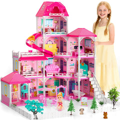 Doloowee dollhouse four-floor ten-rooms offers ample space for imaginative storytelling.