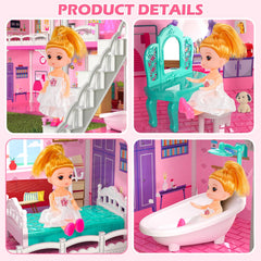 Doloowee dollhouse with slide accessories adds excitement to daily play.