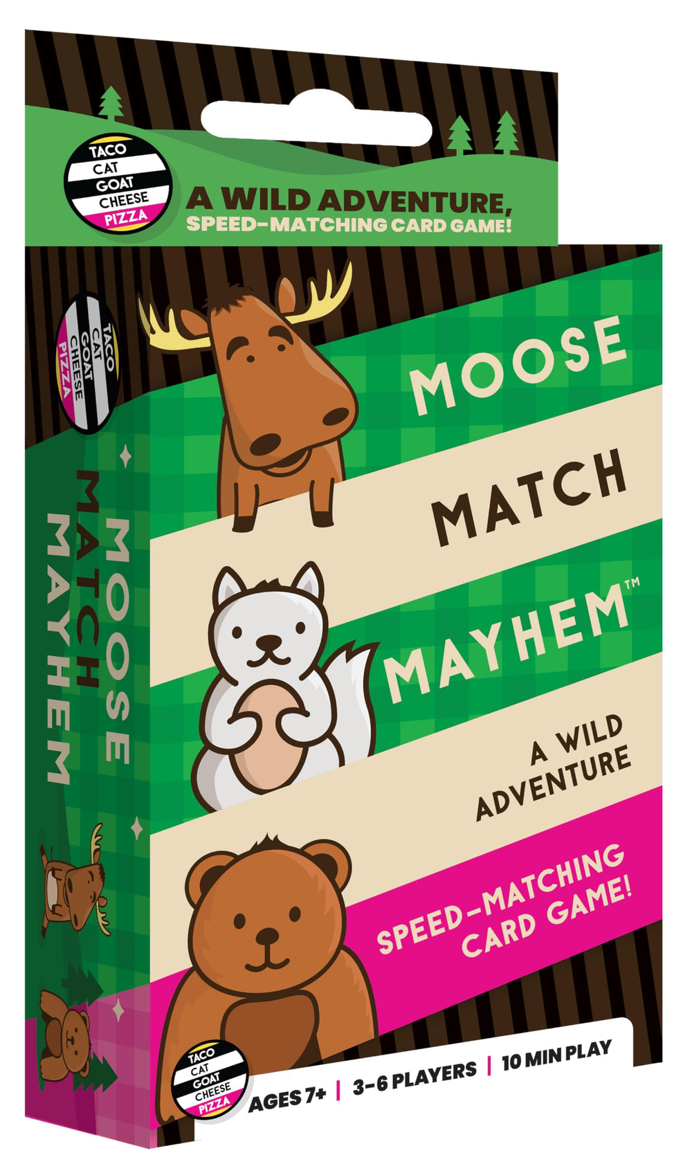Dolphin Hat Games Moose Match Mayhem card pile in play, energizing family game night.
