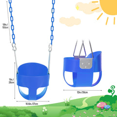 Domaker toddler swing seat back view shows ergonomic high-back design for comfort.