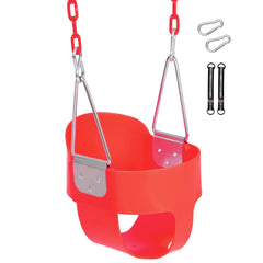 Domaker toddler swing seat with high-back red design for secure, comfortable play