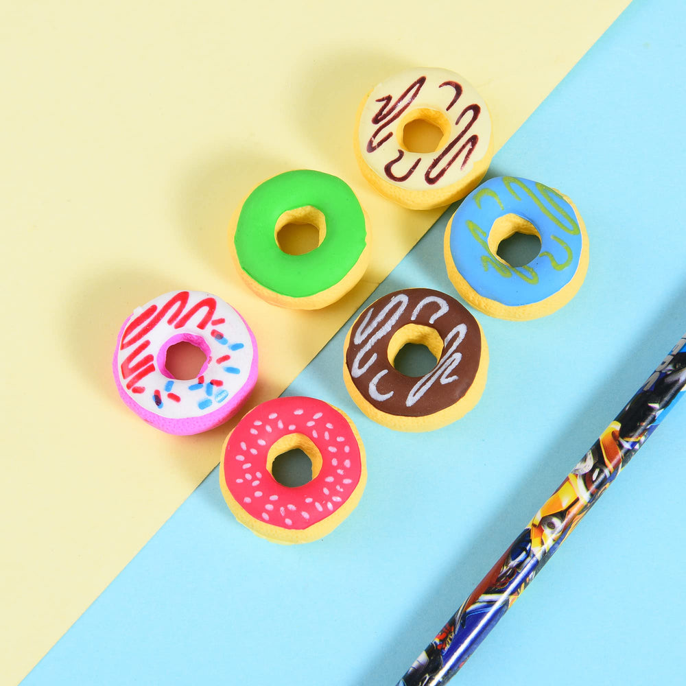 DOMG Donut Erasers: puzzle-able mini donuts with bright colors