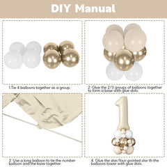 Domgoge glue dots enable quick, secure balloon assembly.
