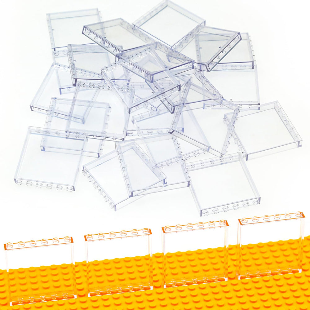Domoni clear bricks 1x6x5 side view highlights versatile transparent design for windows and modern builds