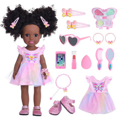 DONTNO 14-5 inch black doll ready for imaginative play