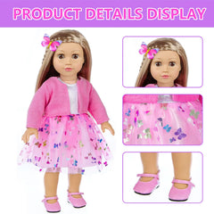DONTNO eyelash brush and butterfly clip with shoes for stylish doll outfits.