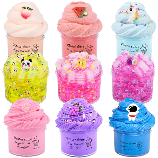 DONYMAIGIDI 9 Pack Cloud Slime Kit for mess-free sensory play