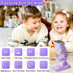 Doobuli Kids Microscope camera-detachable enables quick photo capture for sharing.