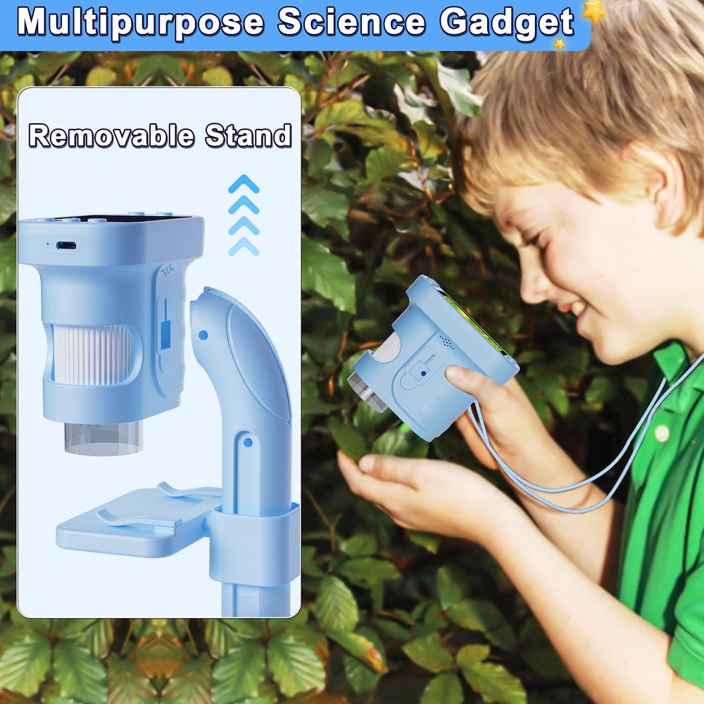 Doobuli Kids Microscope 8x telescope reveals distant details clearly.