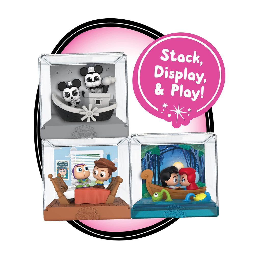 Doorables collector cards shown with a two-sided hint for the scene.