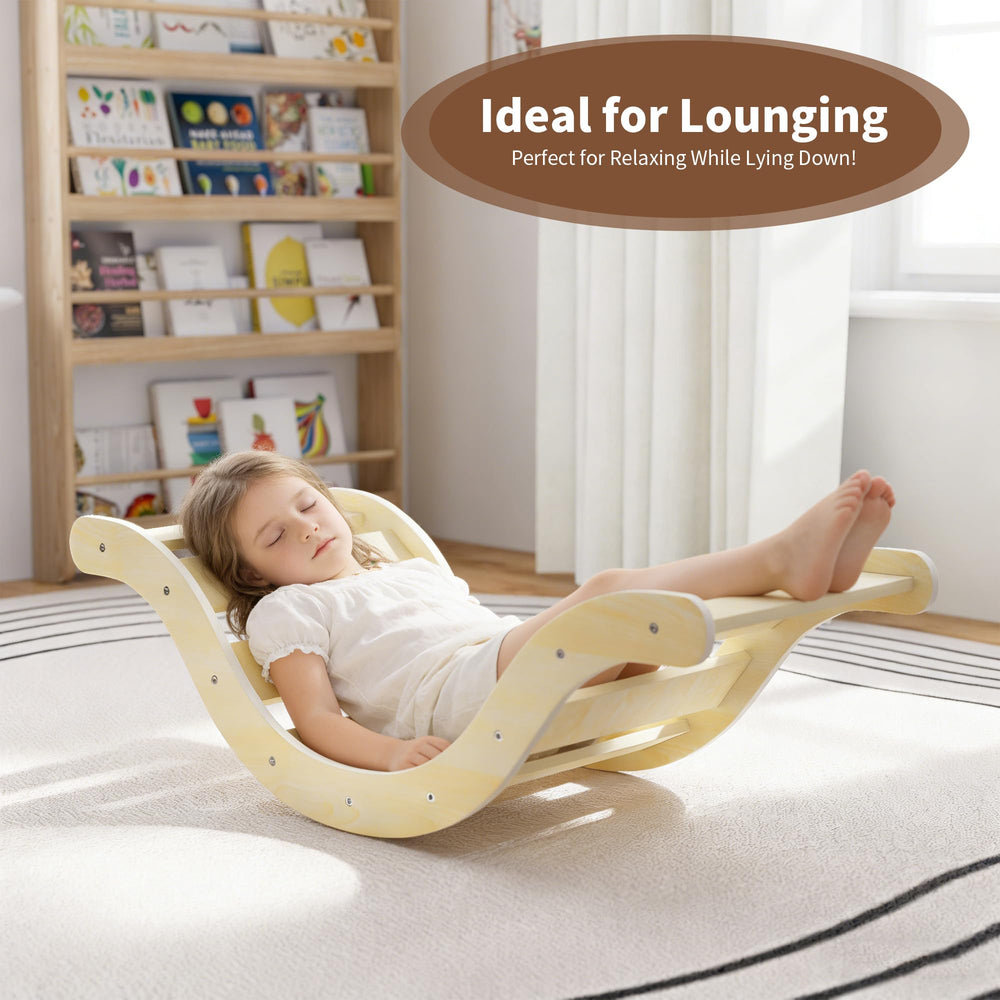 Doowroodni Pikler triangle arch climber offering ergonomic lounging during play
