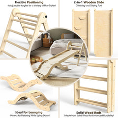 Doowroodni Pikler triangle foldable design saves space after playtime