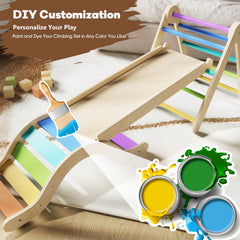 Doowroodni Pikler triangle ladder provides stable indoor practice for coordination